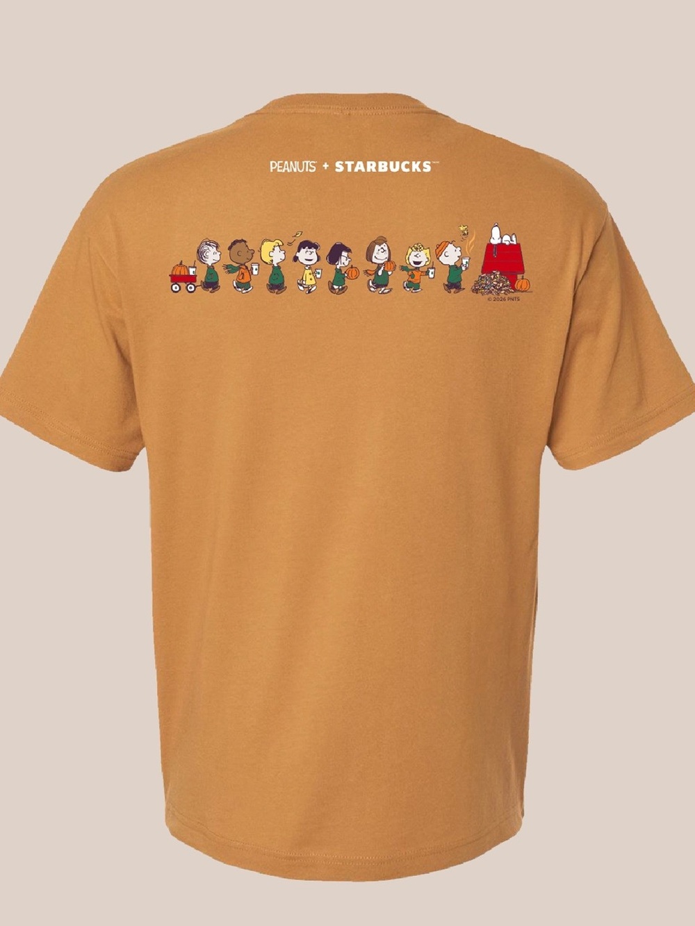 Peanuts x Starbucks' Pumpkin Brown tshirt exclusive